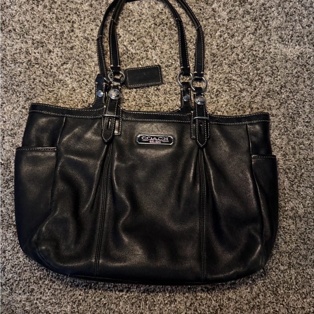 Coach Black Leather Tote